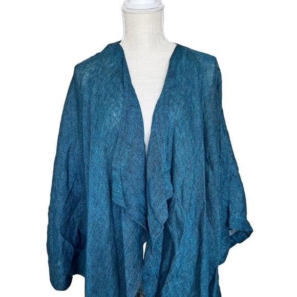 Eskandar Linen-Blend Shawl Cardigan women Size 0 - Picture 5 of 10